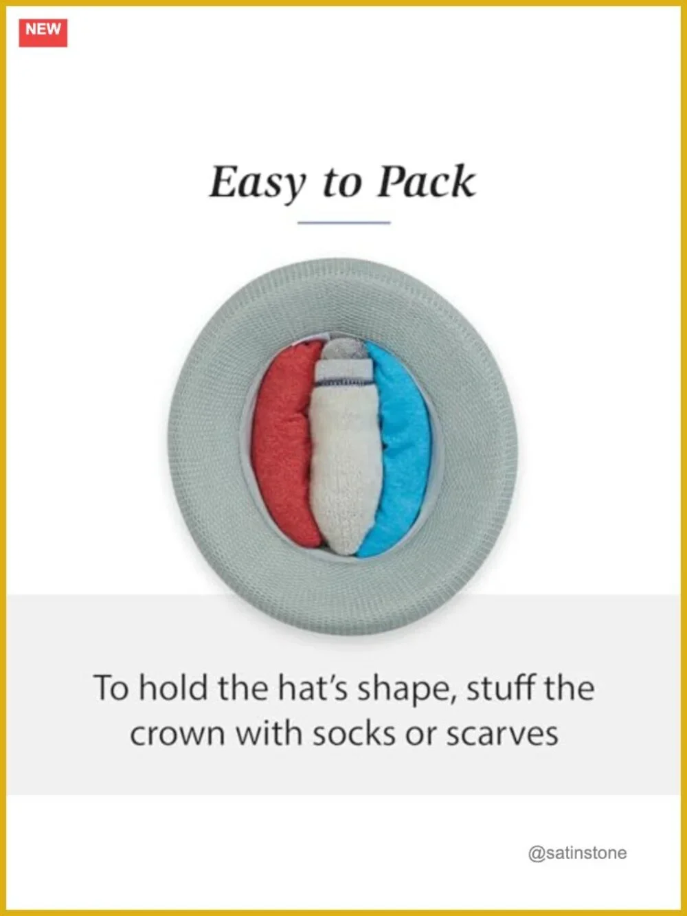 Packable Sun Hat with Adjustable Drawstring, 3